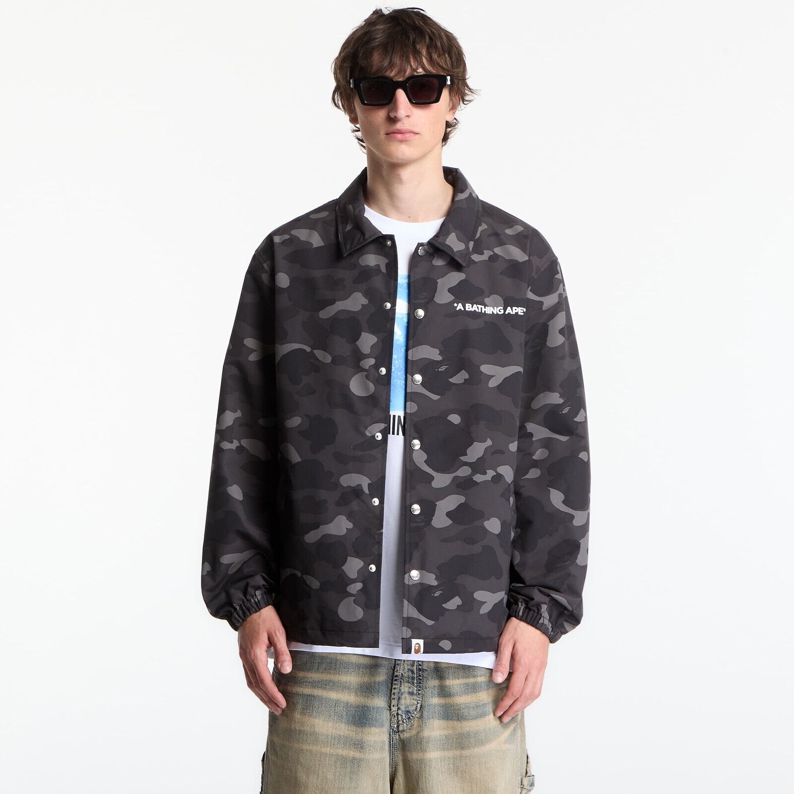 Jacket A BATHING APE Color Camo Coach Jacket UNISEX Black L