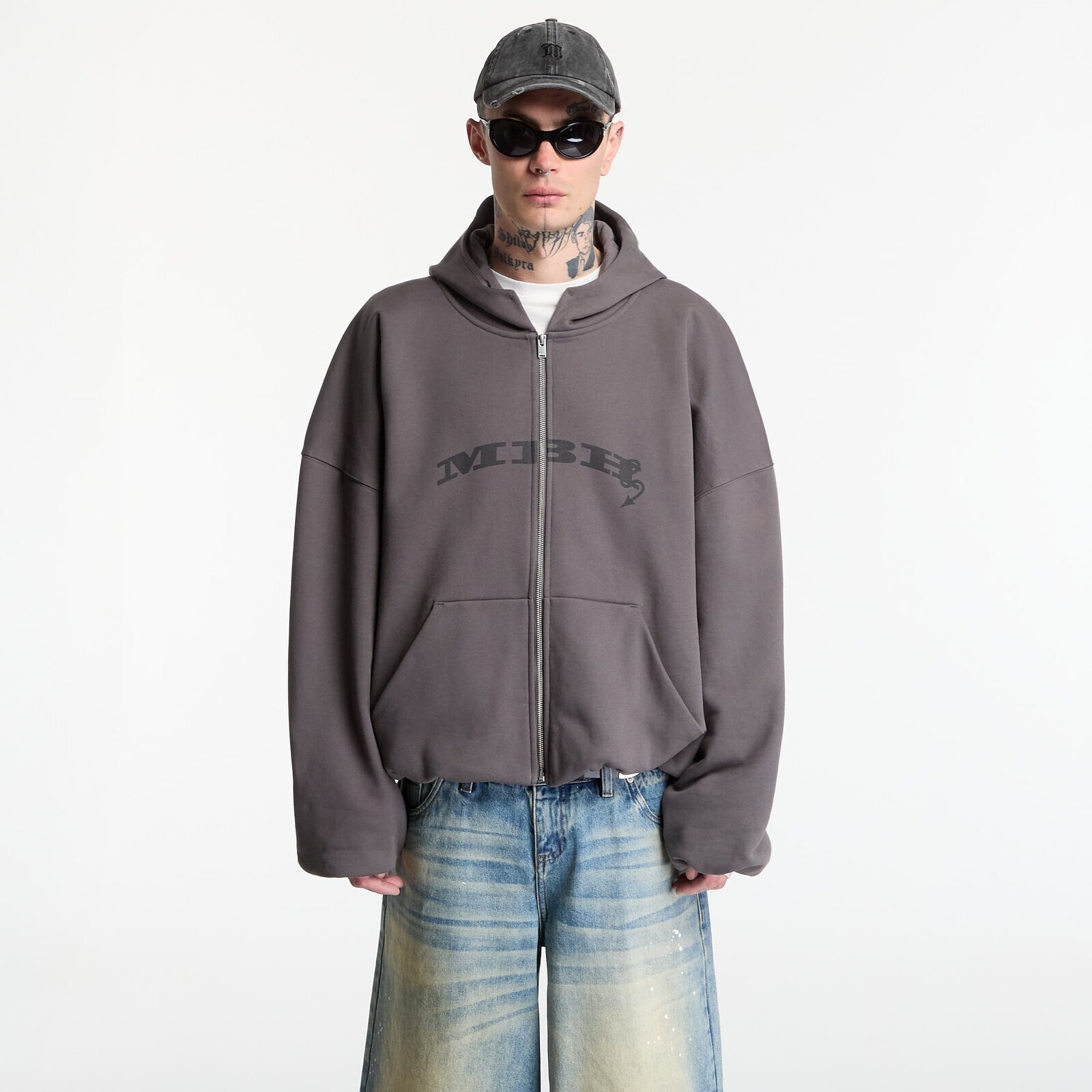 Sweatshirt MISBHV Inflated Mbh Devil Zipped Hoodie UNISEX Washed Grey L