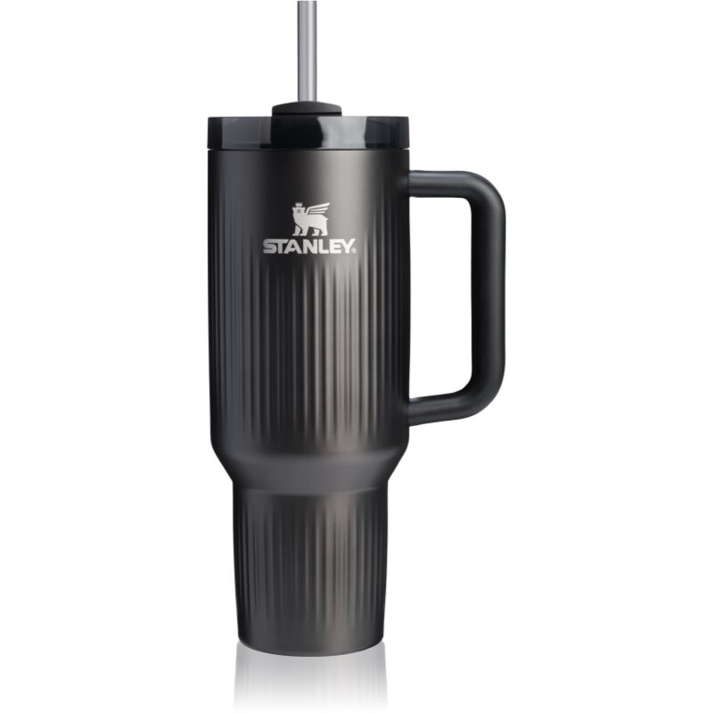 Stanley Quencher H2.O Fluted Tumbler stainless steel tumbler with straw large Black PVD 1180 ml