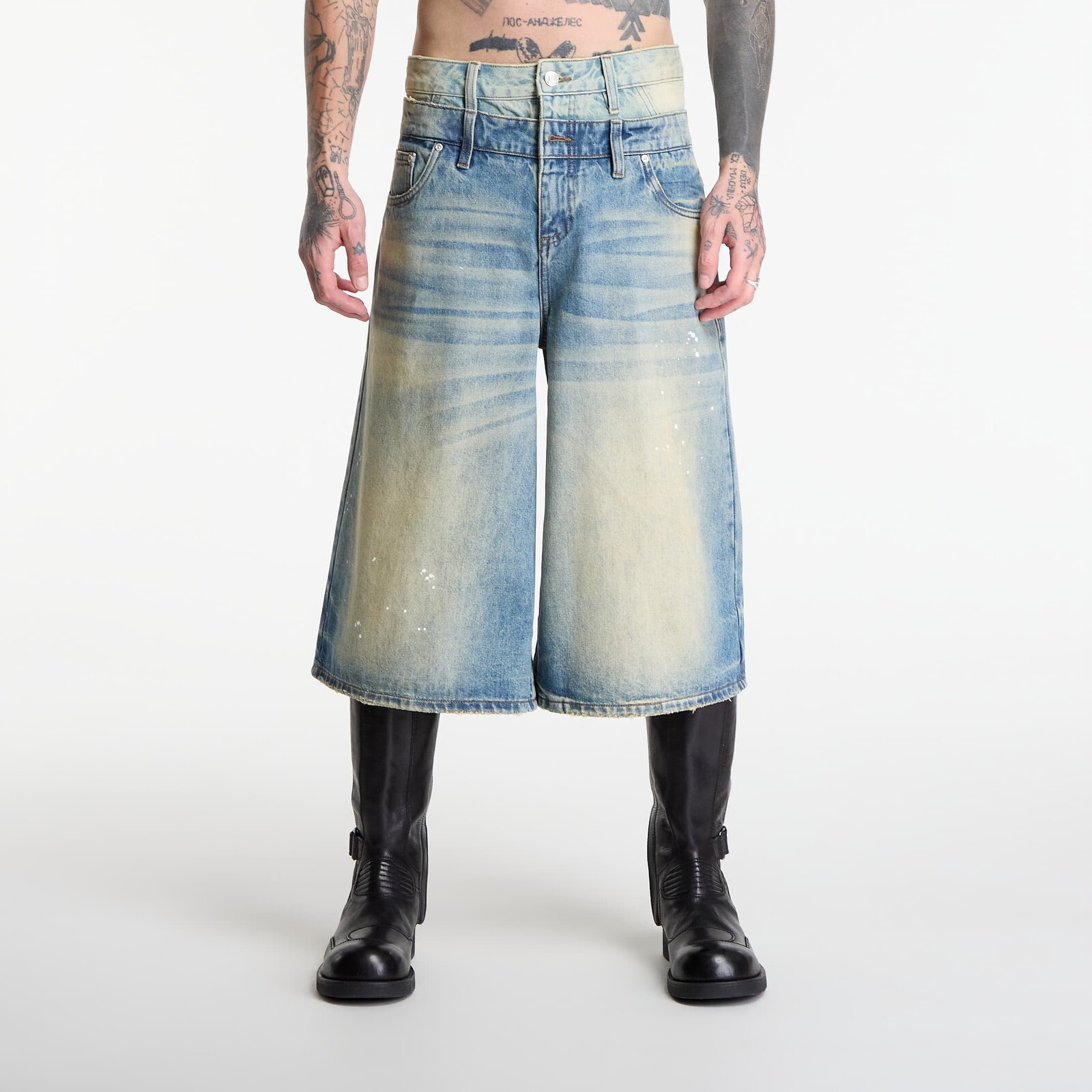 MISBHV 2In1 Denim Dirt Baggy Shorts Dirt Denim 32