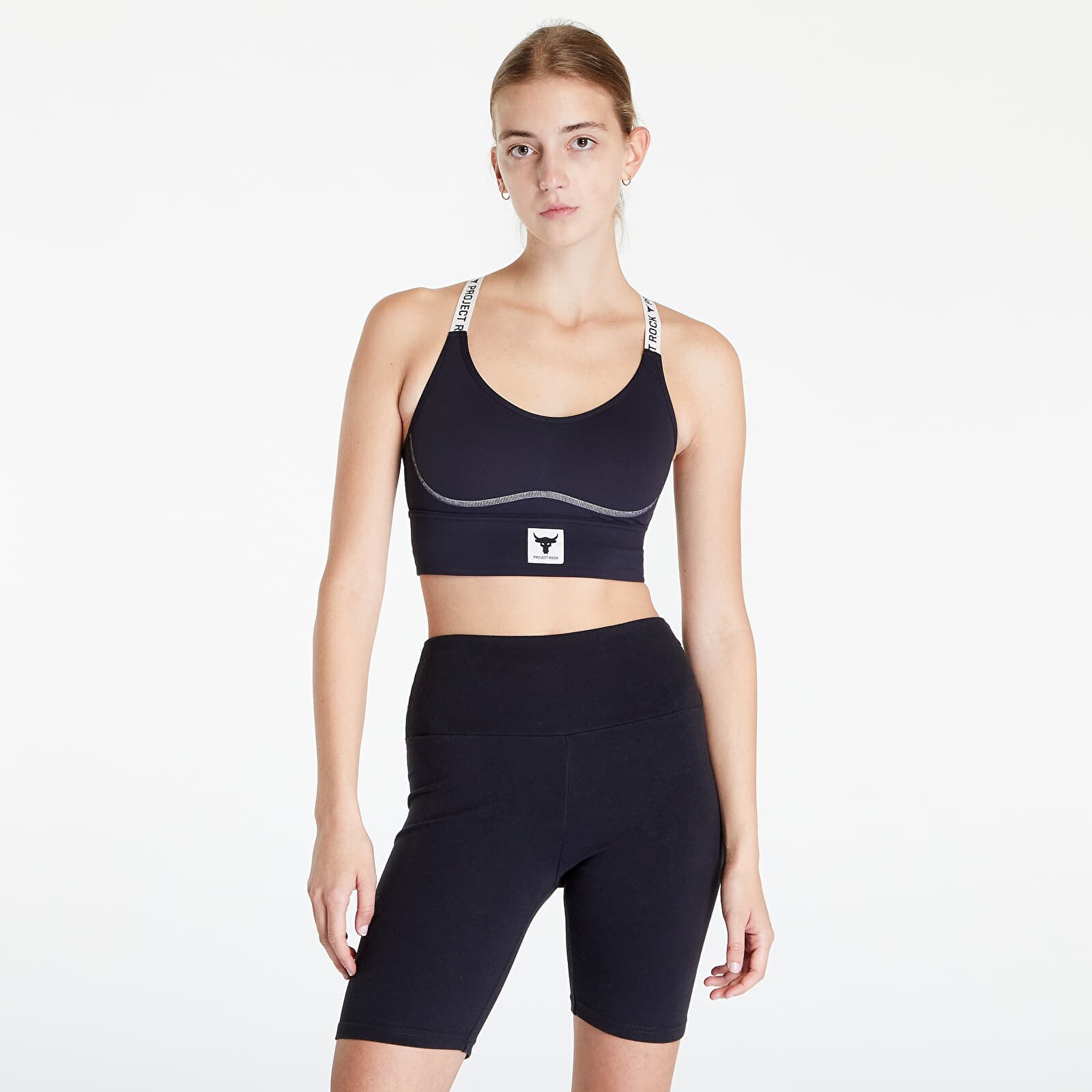 Under Armour Project Rock Infty Mid Bra Black/ Summit White M