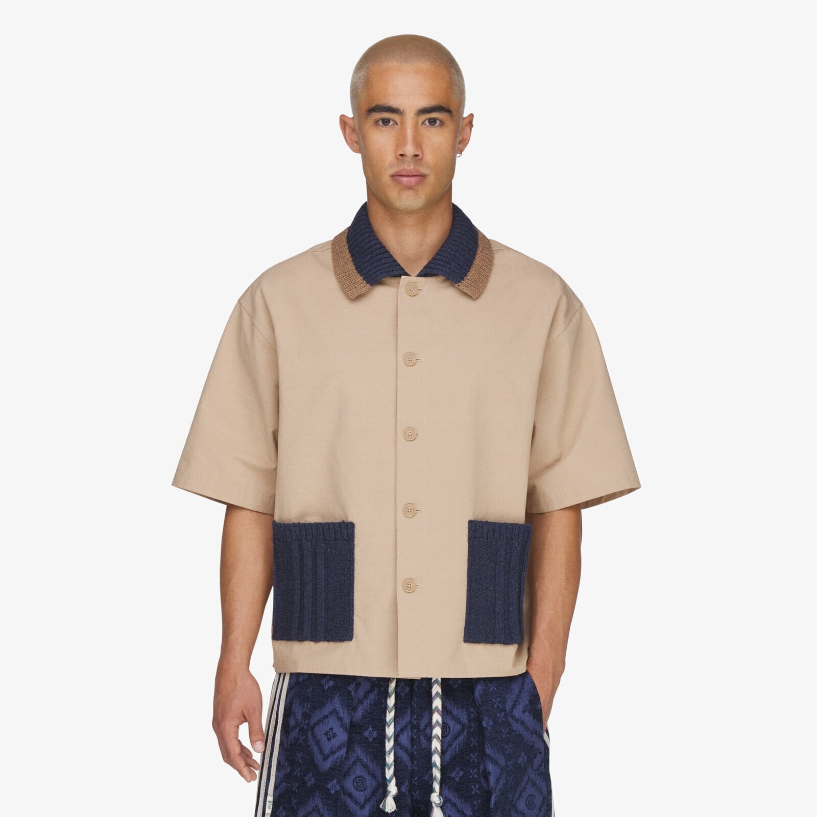 Shirt adidas x Clot Ss Guayabera By Edison Chen Shirt UNISEX Warm Sandstone XL