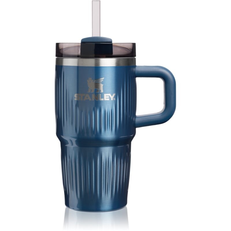 Stanley Quencher H2.O Fluted Tumbler stainless steel tumbler with straw small Glacial Blue Shine 590 ml