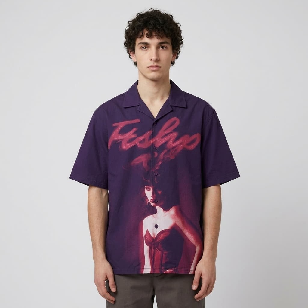 Shirt Playboy x FTSHP Camp Shirt Purple XXL