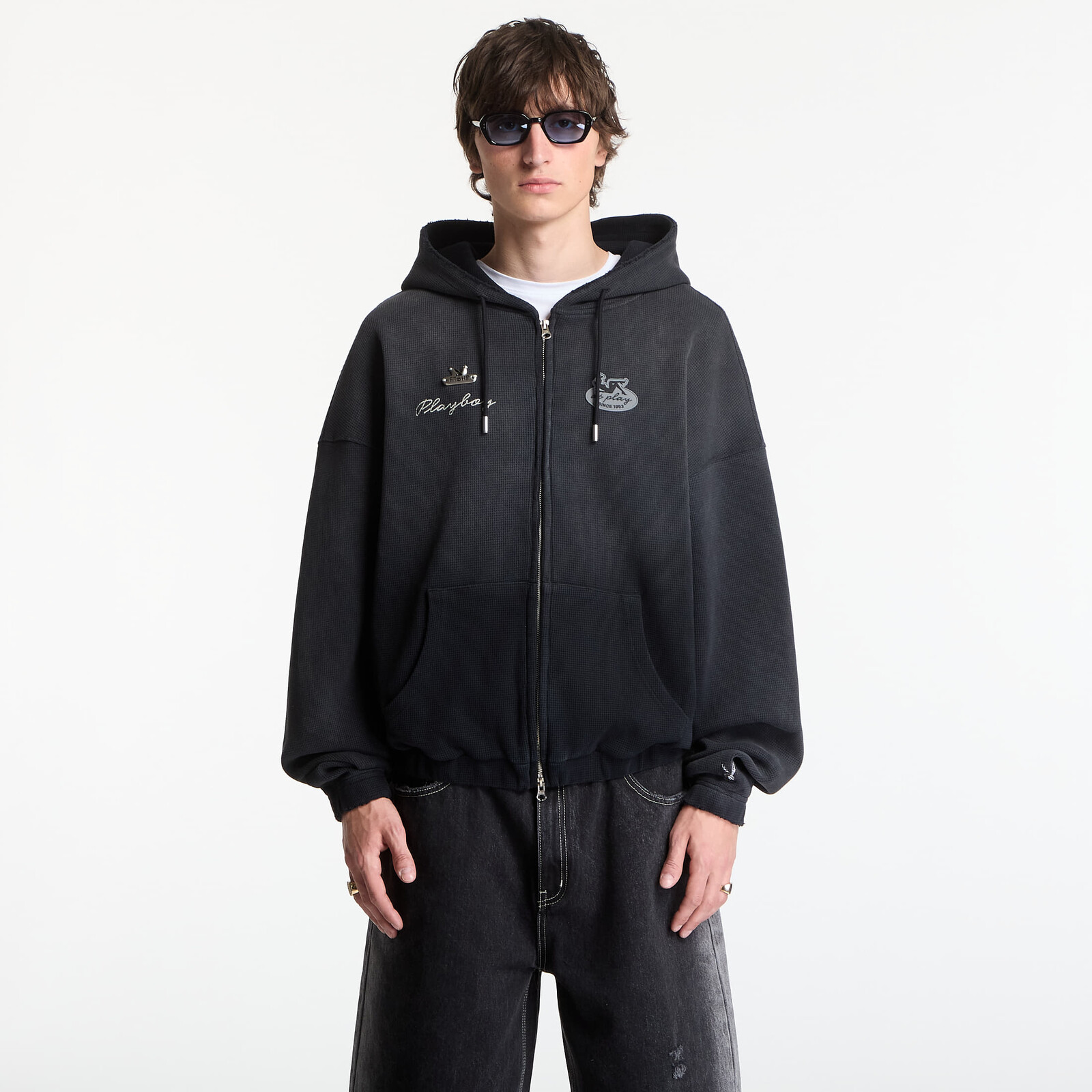 Sweatshirt Playboy x FTSHP Waffle Hoodie Dark Grey M