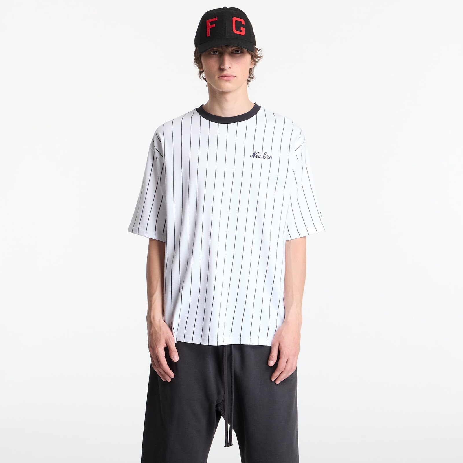 T-shirt New Era Pinstripe OS Tee UNISEX Optic White/ Navy XL