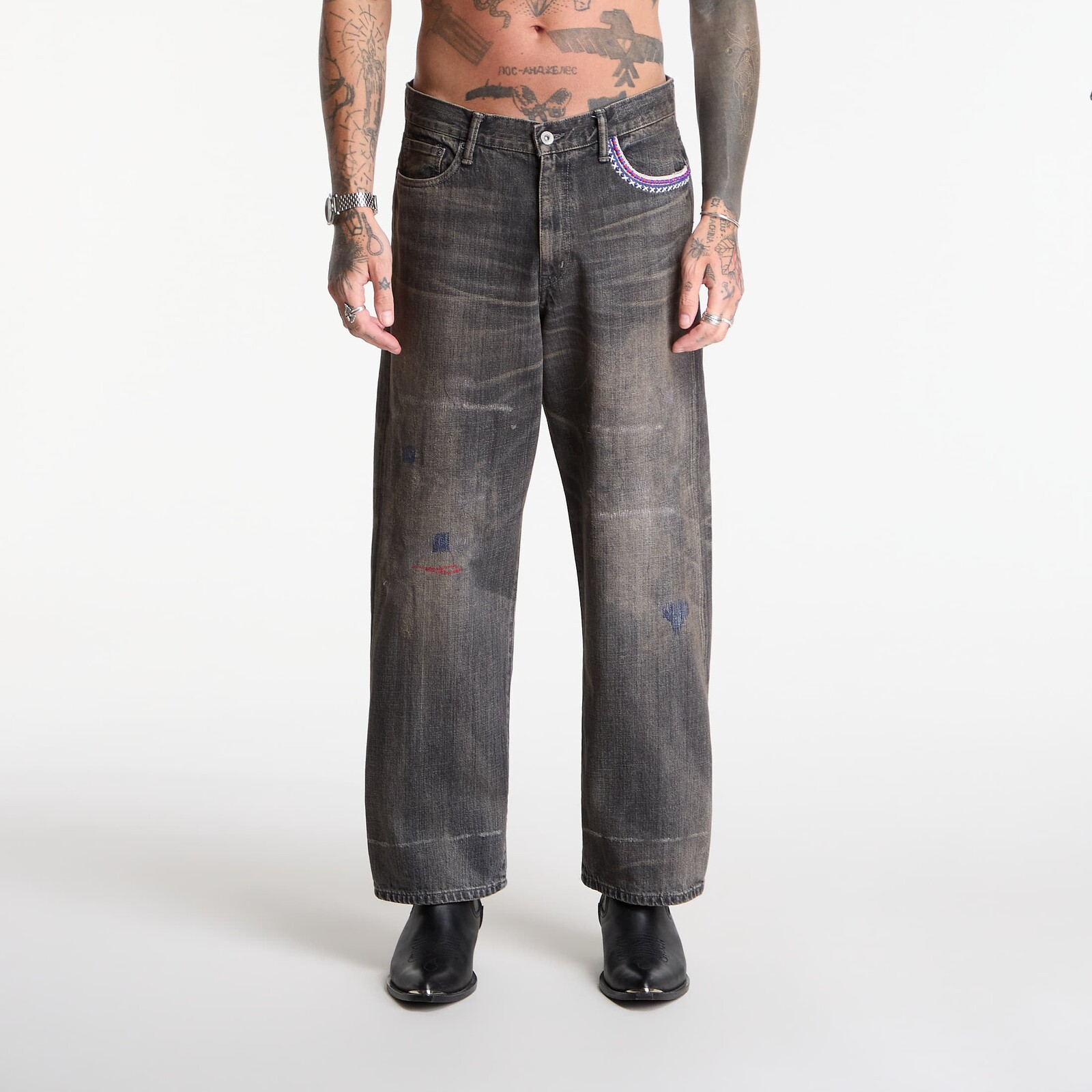 Pants NEIGHBORHOOD Savage Denim Dp Wide Pants Black XL