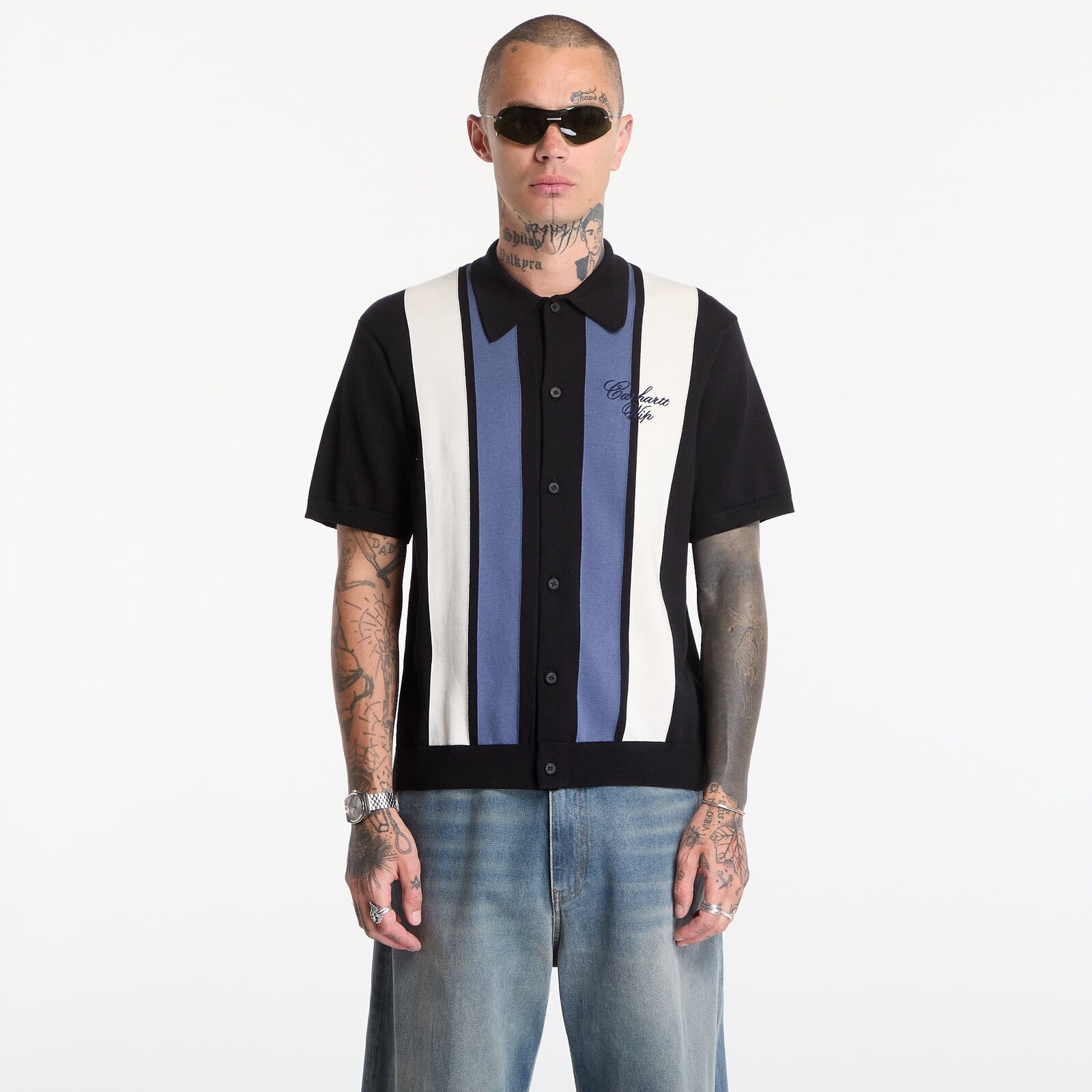 T-shirt Carhartt WIP S/S Mello Knit Shirt UNISEX Mello Stripe/ Black M