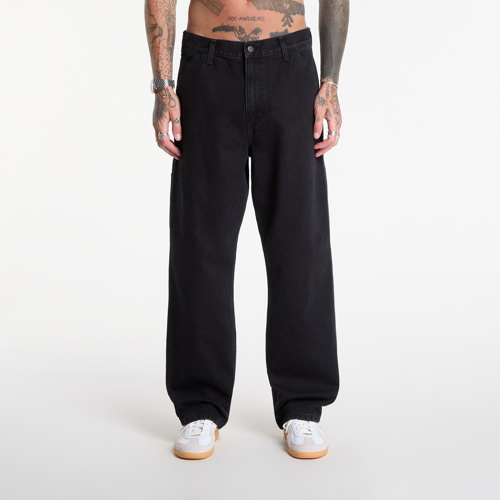 Pants Carhartt WIP Single Knee Pant Black Stone Washed 36