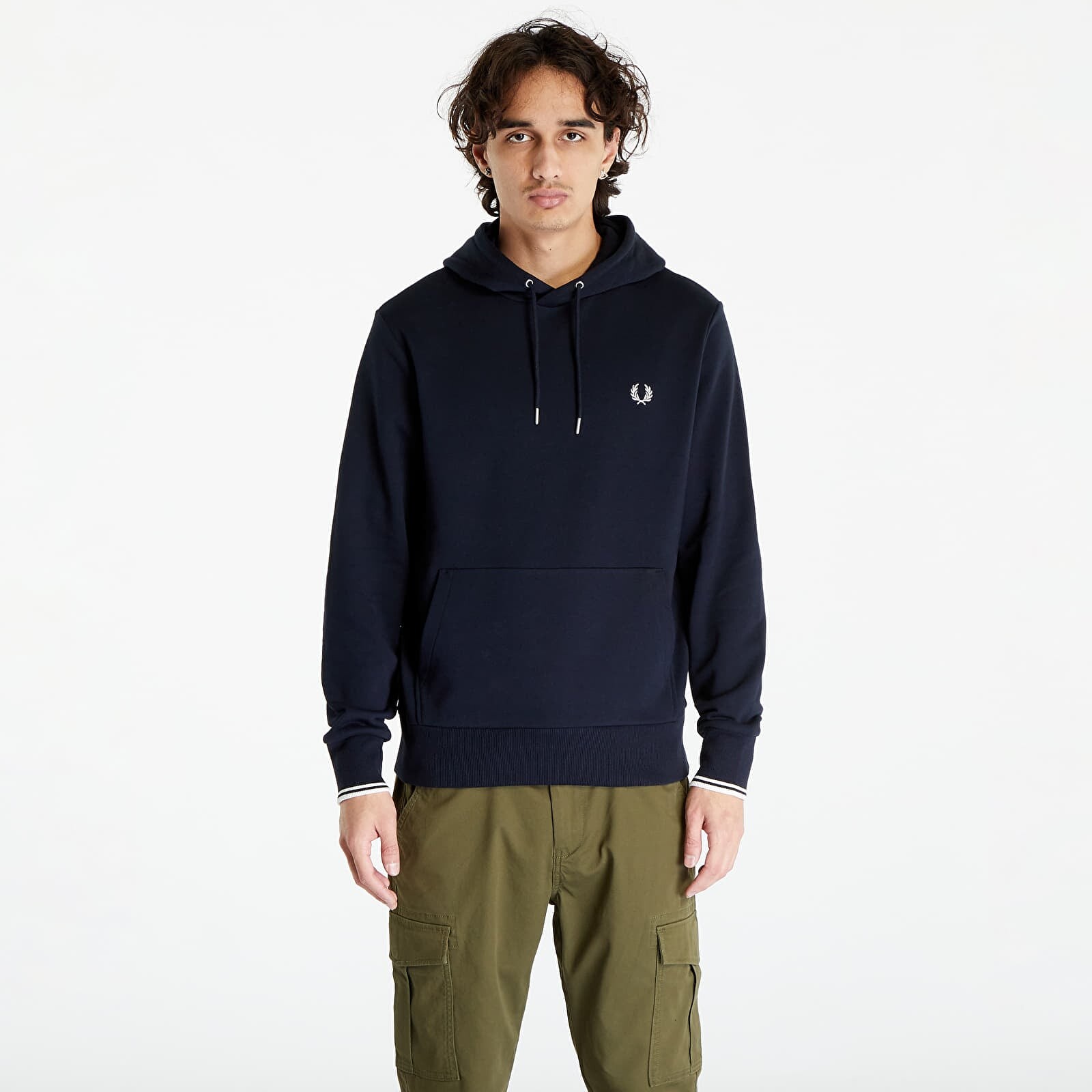 Sweatshirt FRED PERRY Tipped Hooded Sweatshirt Navy XL