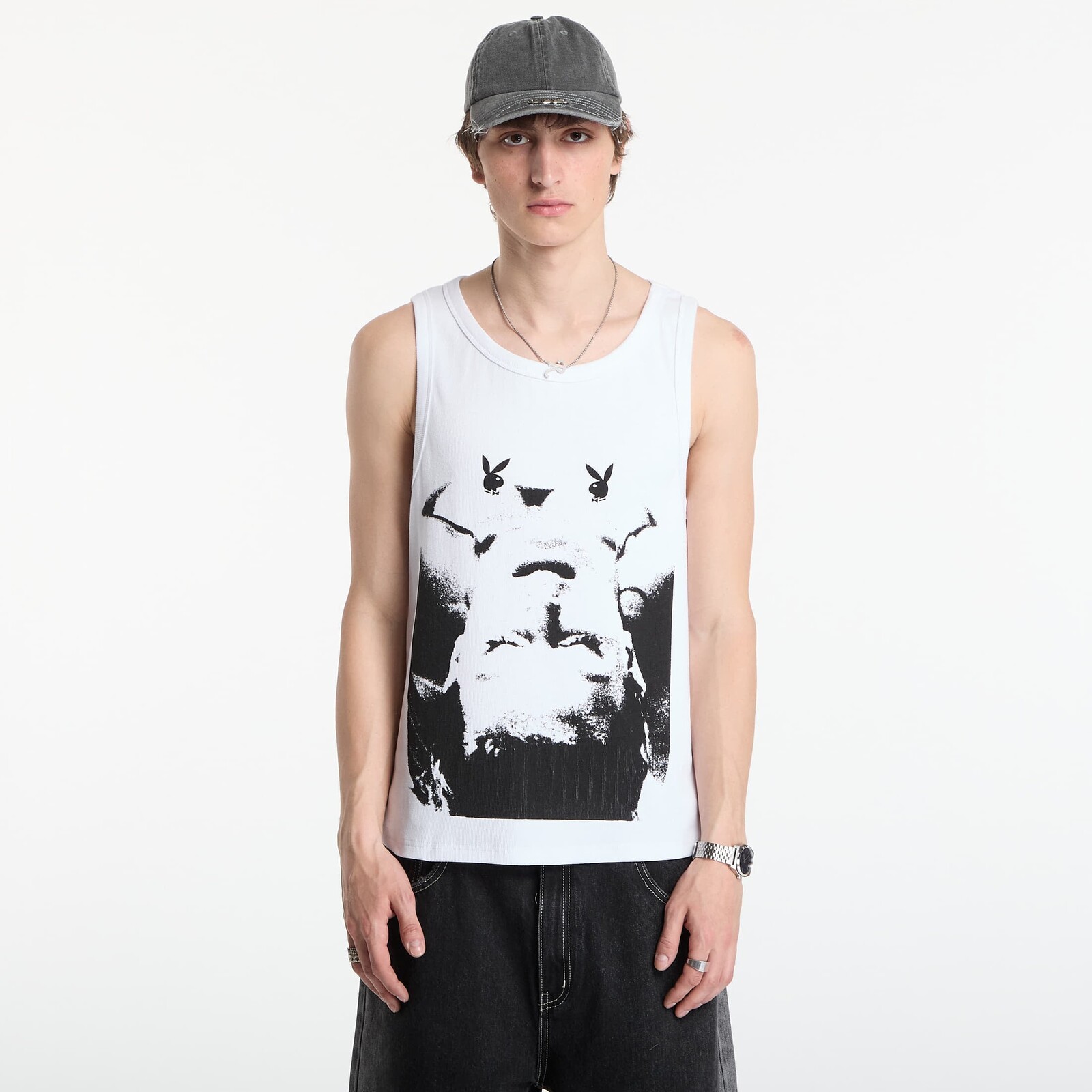 Tank top Playboy x FTSHP Rib Tank Top Portrait UNISEX White XL