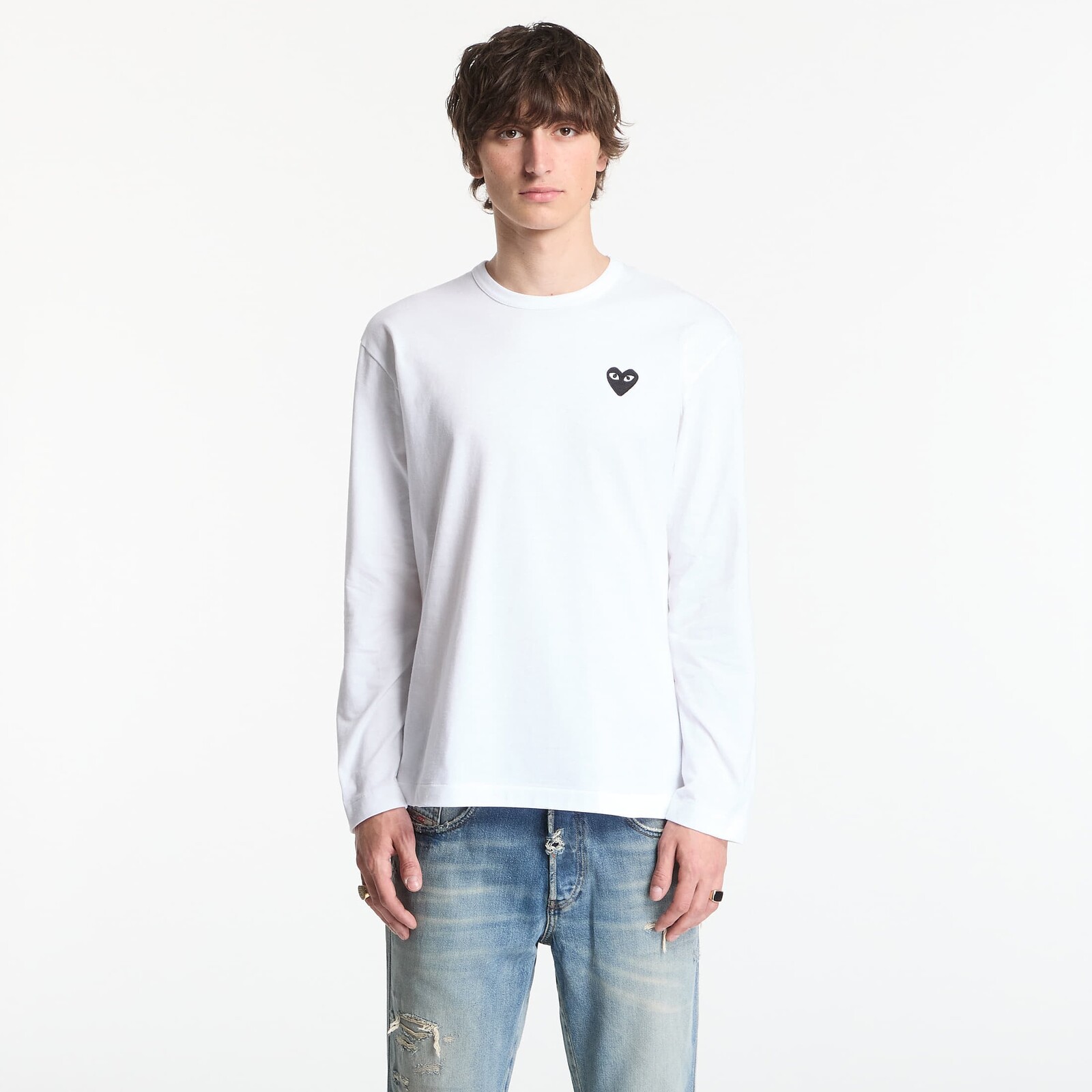 T-shirt Comme des Garçons PLAY T-Shirt Black Emblem Knit UNISEX White XS