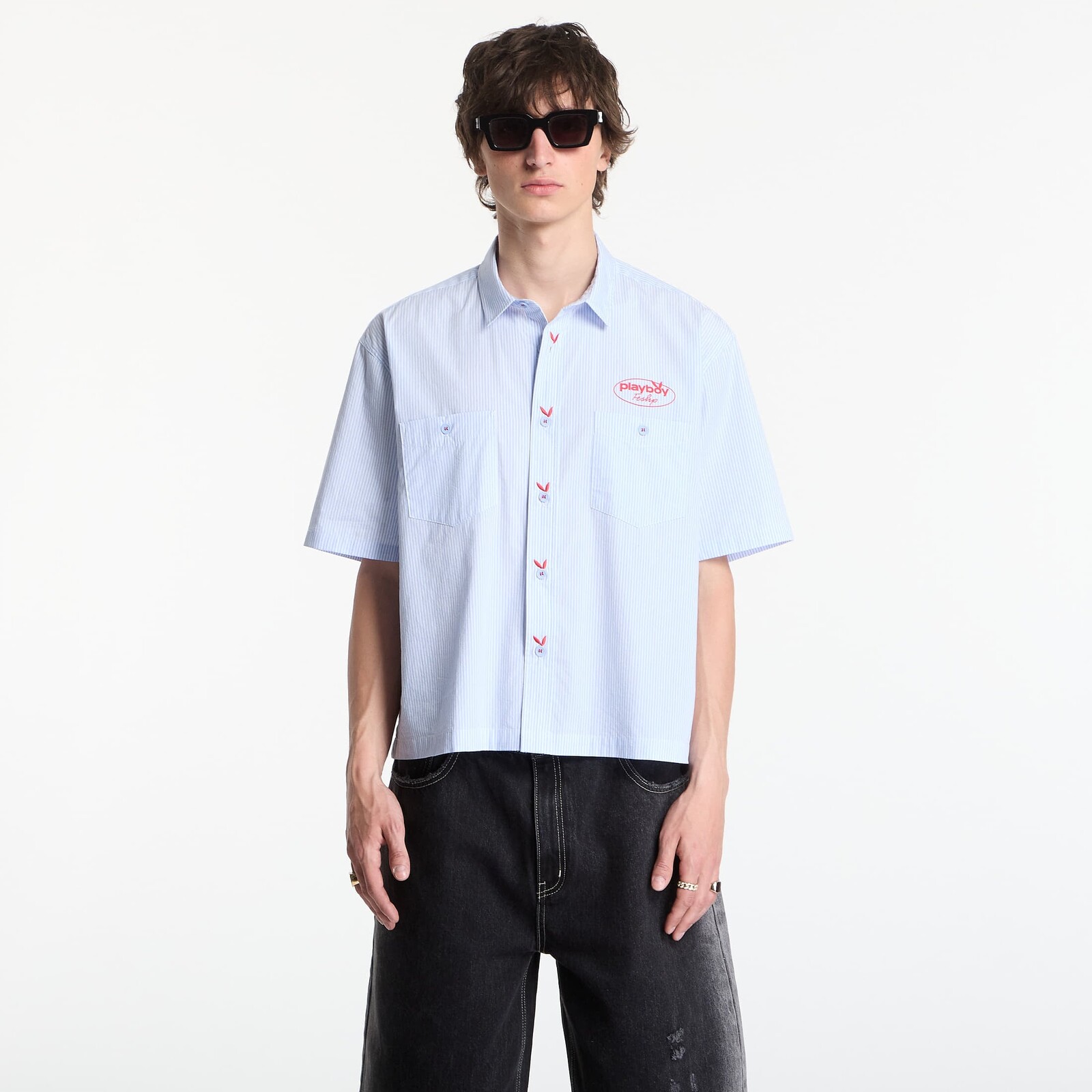 Shirt Playboy x FTSHP Work Shirt Blue Stripes XS