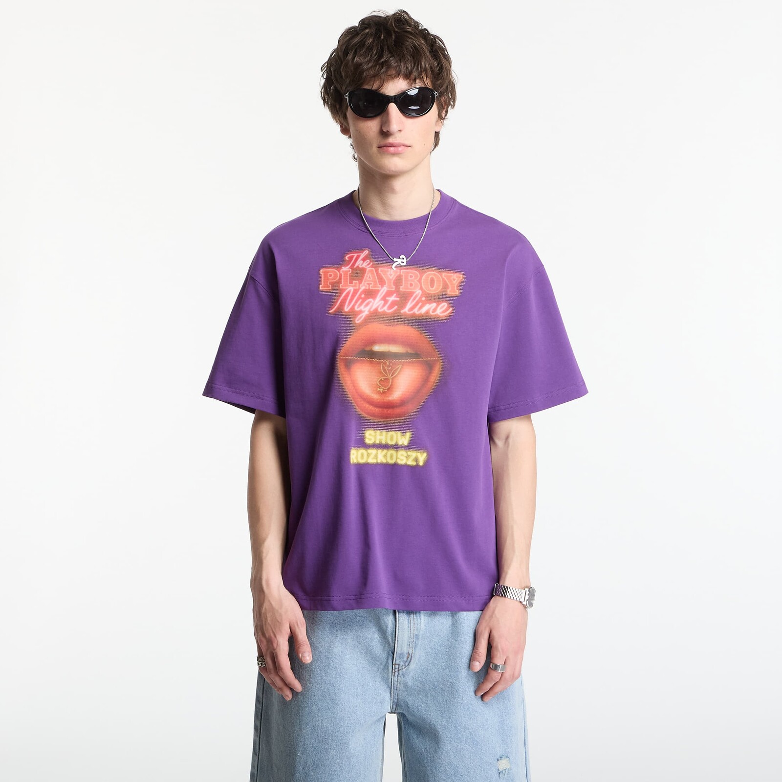 T-shirt Playboy x FTSHP T-Shirt Night Line UNISEX Purple M