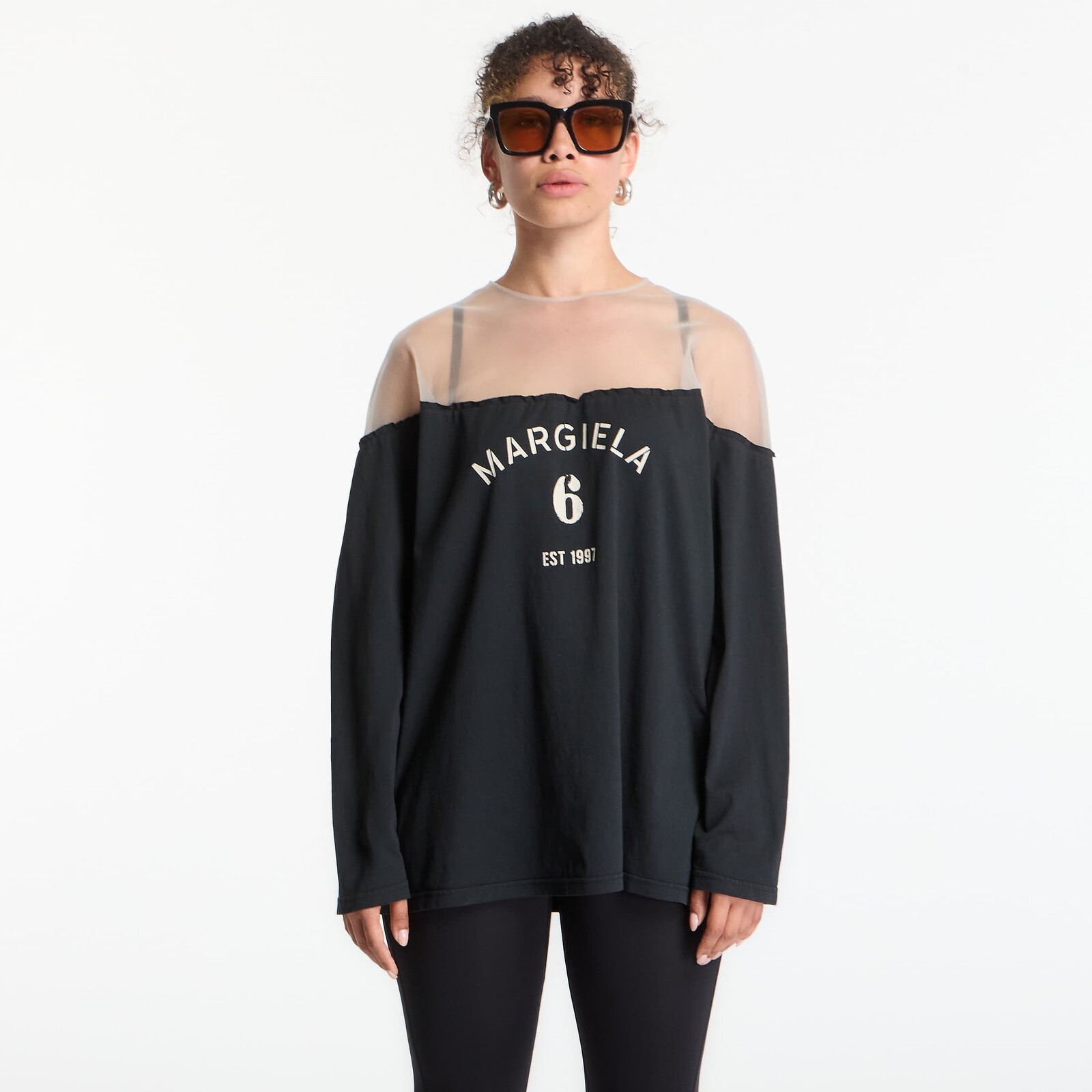 T-shirt MM6 Jersey Top With Mannequin Print Black M