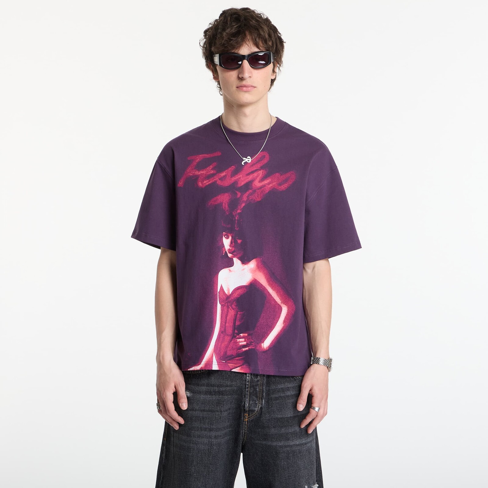 T-shirt Playboy x FTSHP T-Shirt Smoking Girl UNISEX Deep Purple XXL