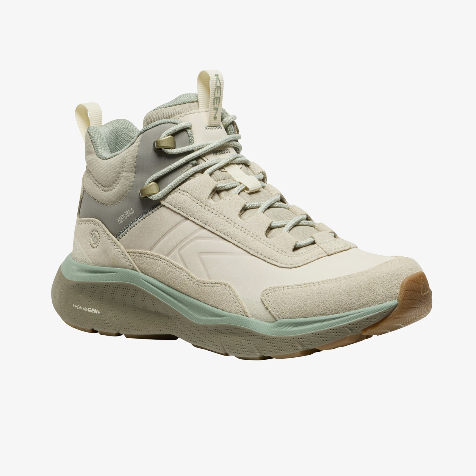 Sneakers KEEN Leiki Leather Mid Wp Women Birch/ Lily Pad UK 8.5
