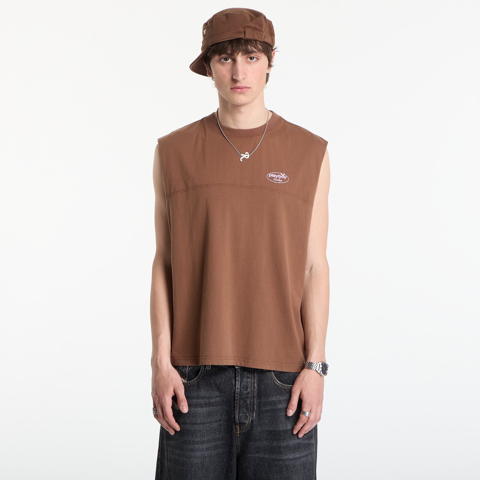 T-shirt Playboy x FTSHP Sleeveless Tee UNISEX Brown XL