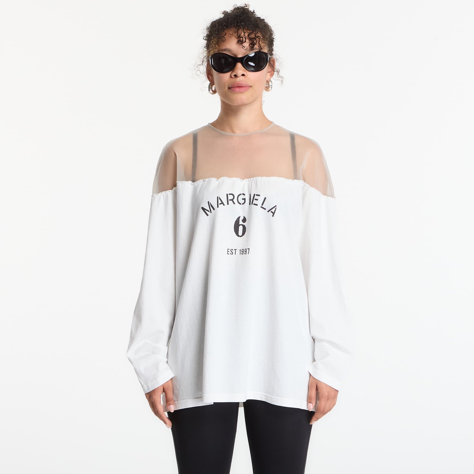 T-shirt MM6 Jersey Top With Mannequin Print Off White XS
