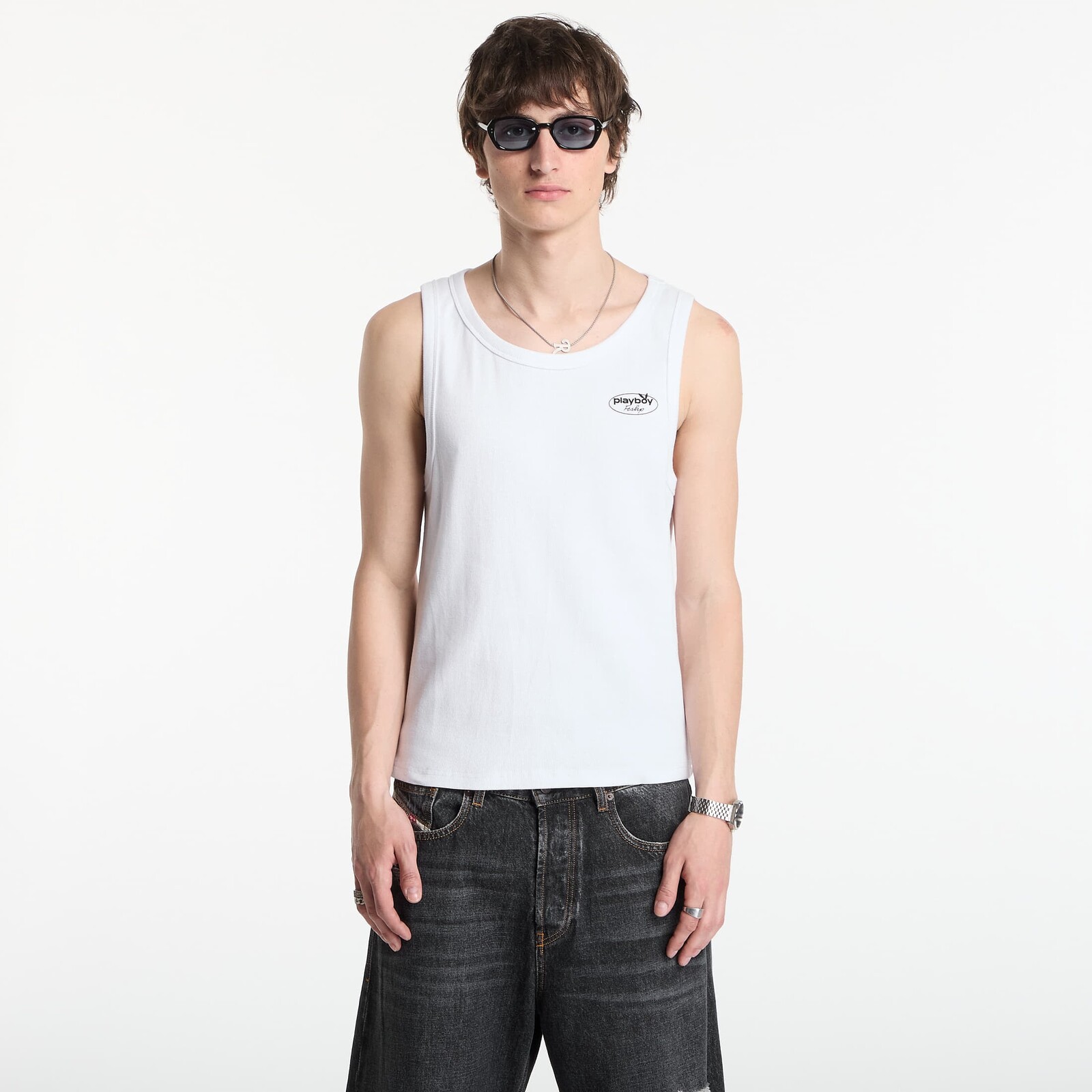 Tank top Playboy x FTSHP Rib Tank Top Logo UNISEX White XL