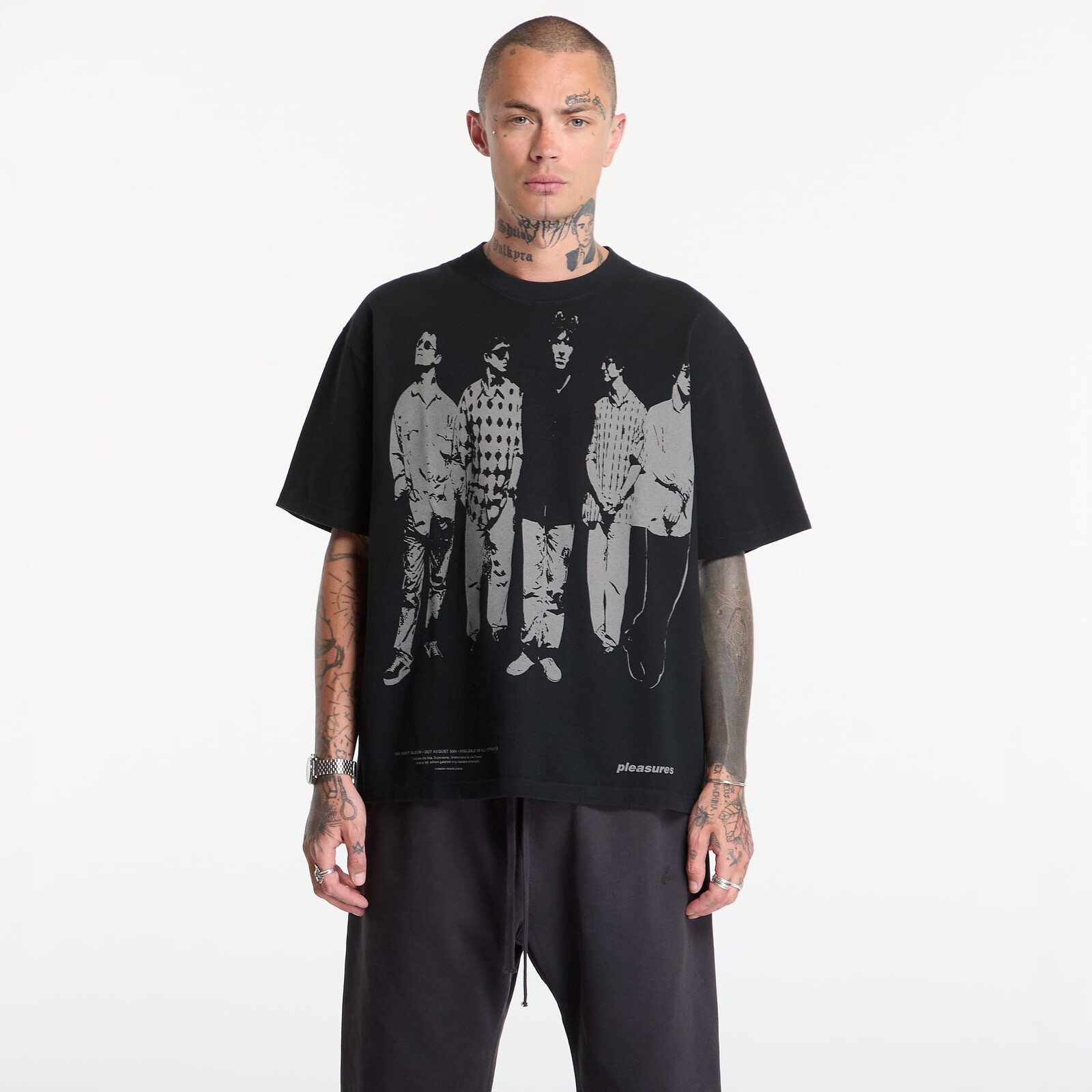 T-shirt PLEASURES Definitely Heavyweight Shirt Faded Black XL