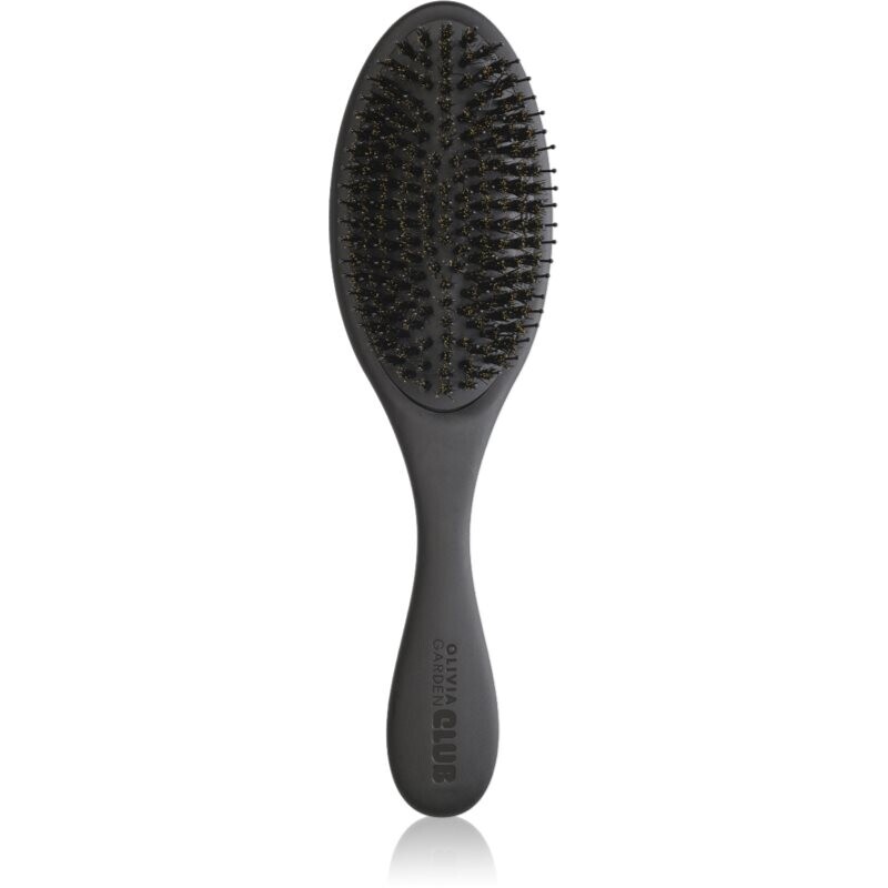 Olivia Garden Club The Reset Detangling&Shine Hairbrush flat brush with bag Black 1 pc