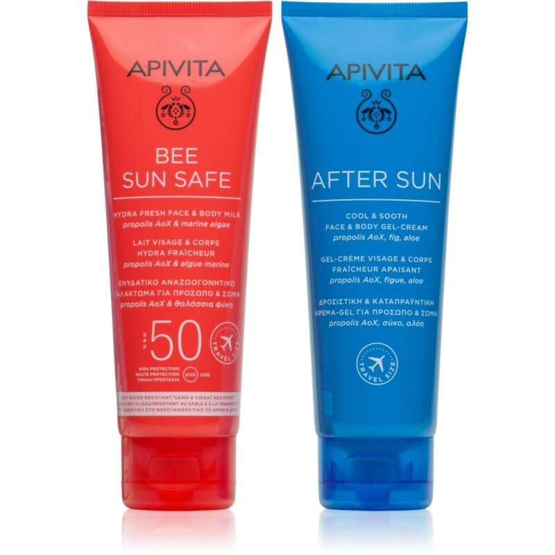 Apivita Bee Sun Safe Beach Essentials set for tanning