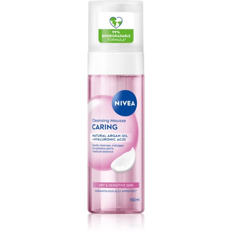 NIVEA Caring foaming face wash for dry and sensitive skin 150 ml