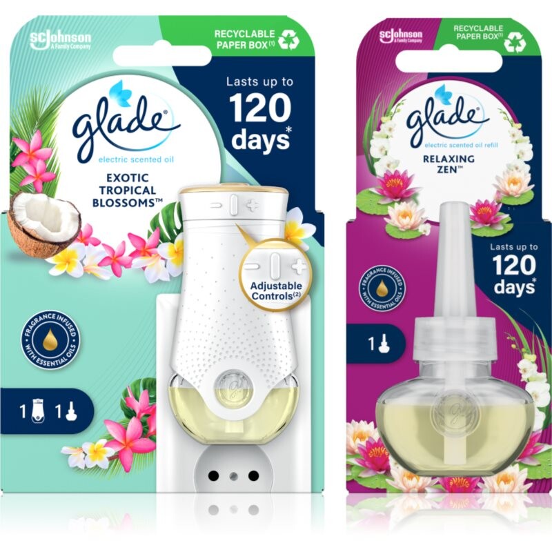 GLADE Electric scented oil Exotic Tropical Blossom + Relaxing Zen economy pack 3 pc