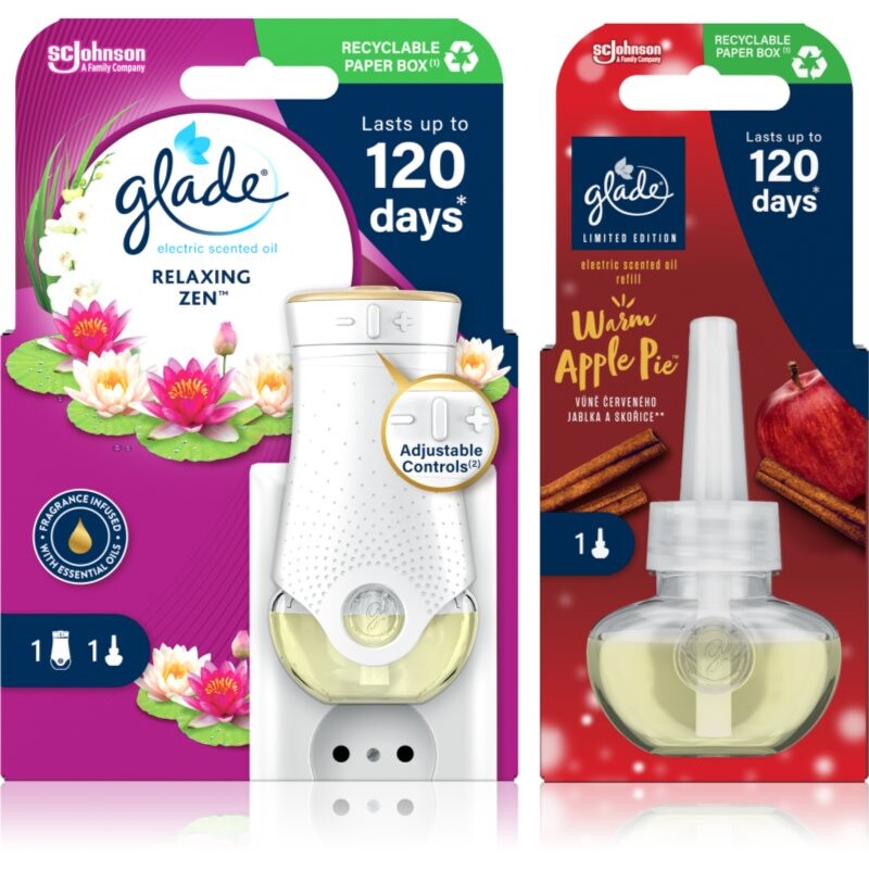 GLADE Electric scented oil Relaxing Zen + Warm Apple Pie economy pack 3 pc