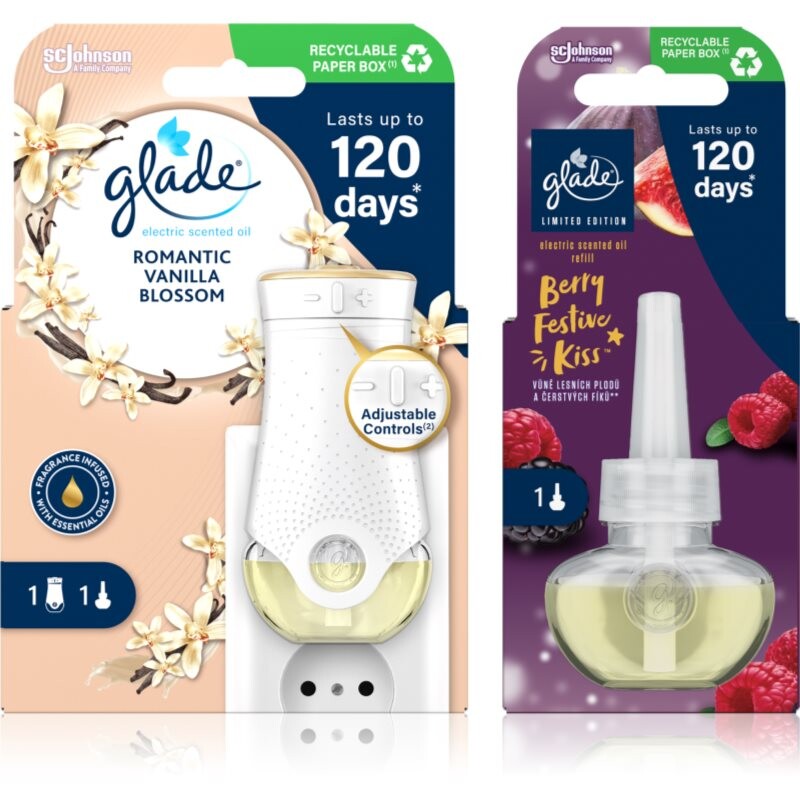 GLADE Electric scented oil Romantic Vanilla Blossom + Berry Festive Kiss economy pack 3 pc