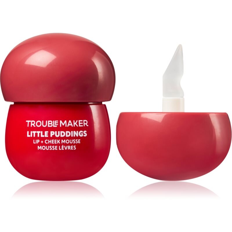 Trouble Maker Little Pudding Lip + Cheek Mousse multi-purpose makeup for lips and face shade Mimi Rose Pink 5 g