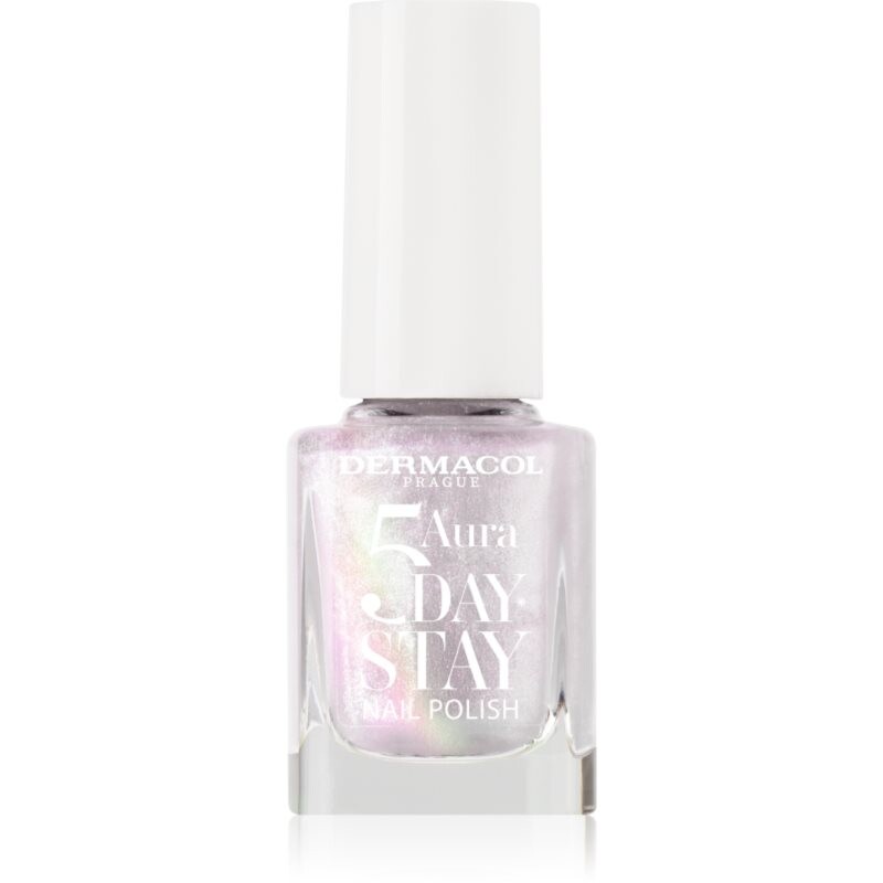 Dermacol 5 Day Stay Aura long-lasting nail polish with pearl shine shade 67 Cream Pearl 11 ml