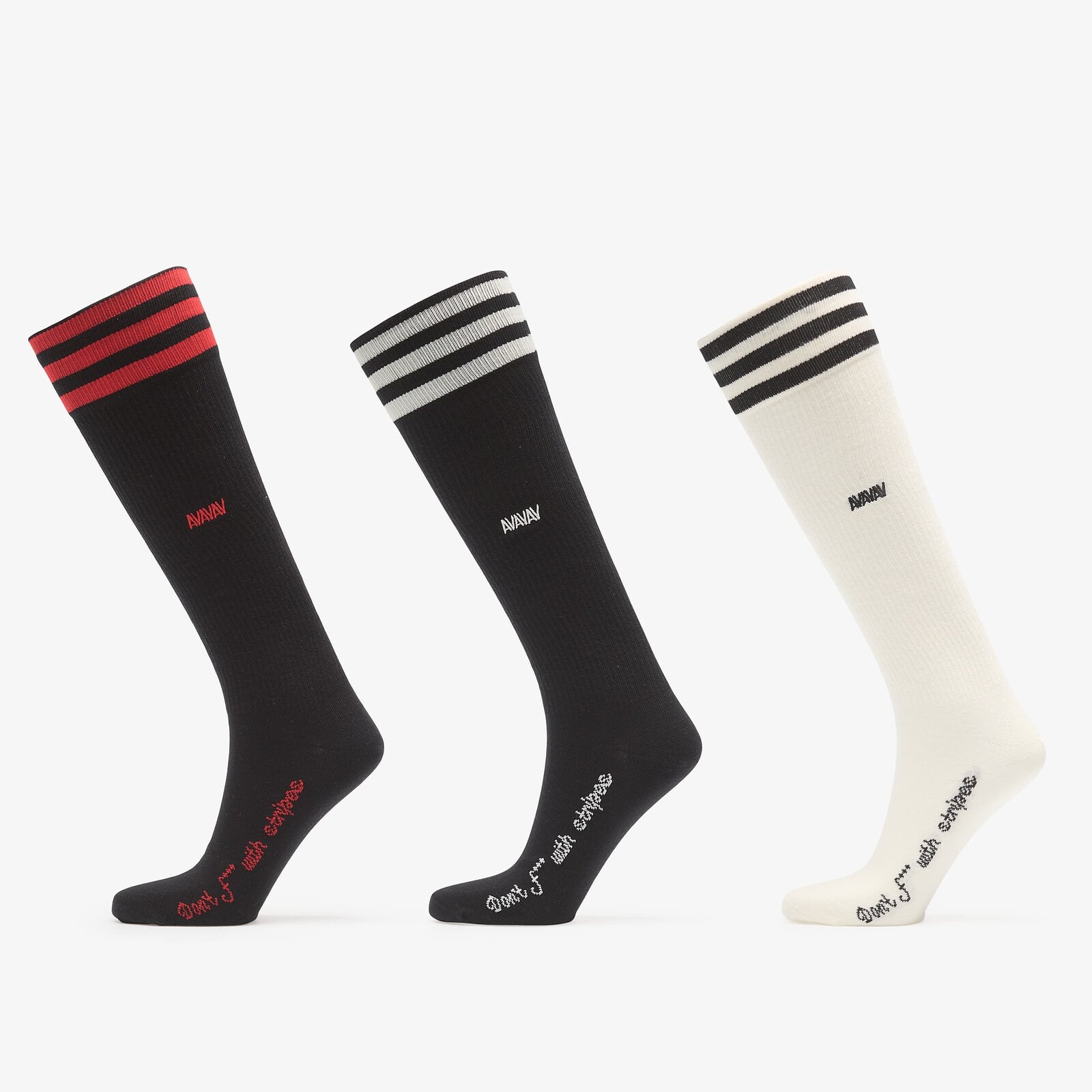 adidas x AVAVAV Kneesocks 3-Pack Cream White/ Black/ Black S