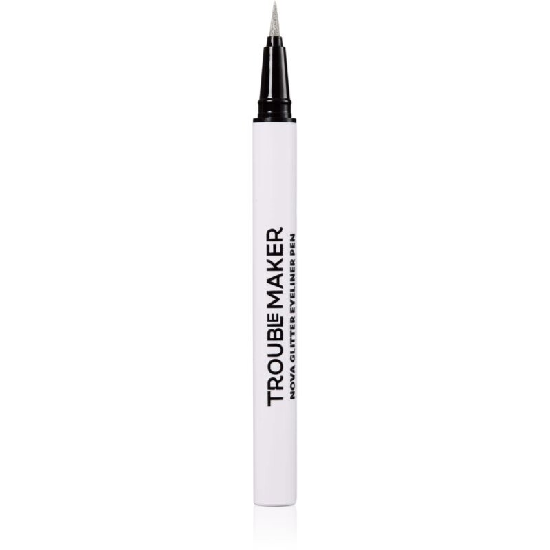 Trouble Maker Nova Glitter Liquid Eyeliner Pen shimmer eyeliner shade Circuit Breaker Silver 0.5 ml