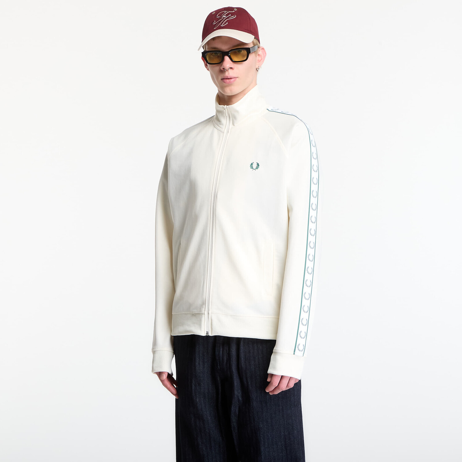 Jacket Fred Perry Contrast Tape Track Jacket Ecru M
