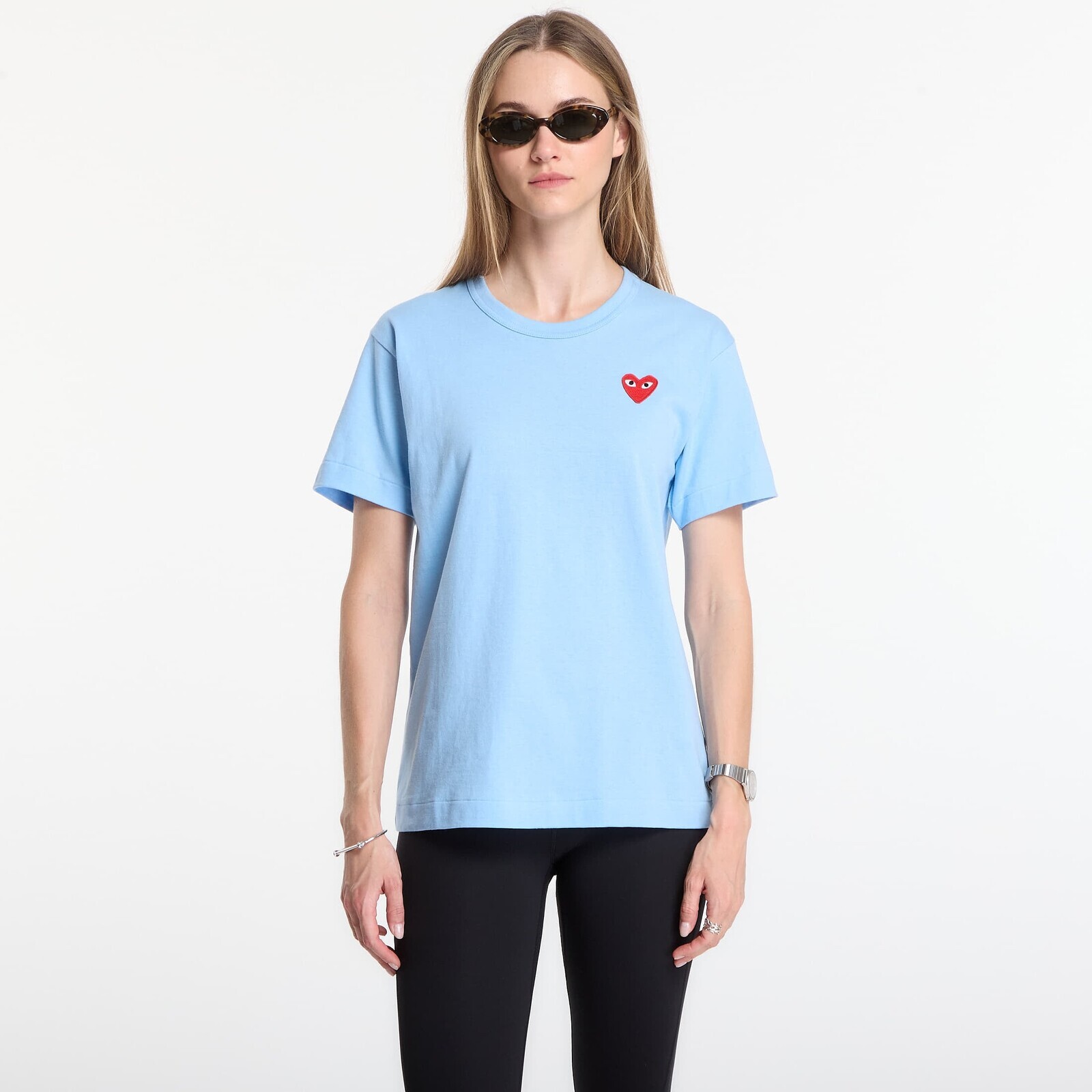 T-shirt Comme des Garçons PLAY T-Shirt Red Emblem Knit UNISEX Blue XXL