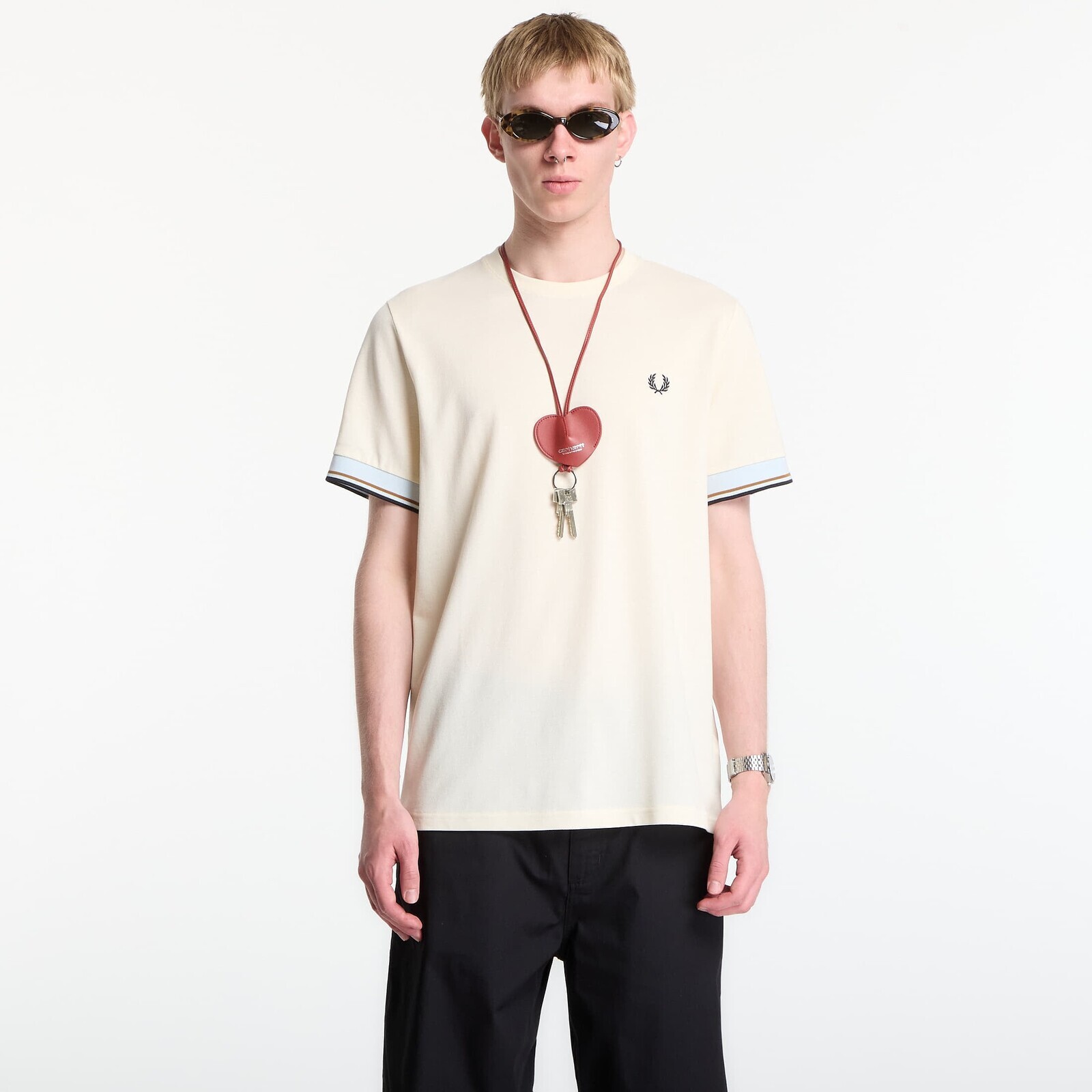 T-shirt Fred Perry Twin Tipped Cuff T-Shirt Ecru M