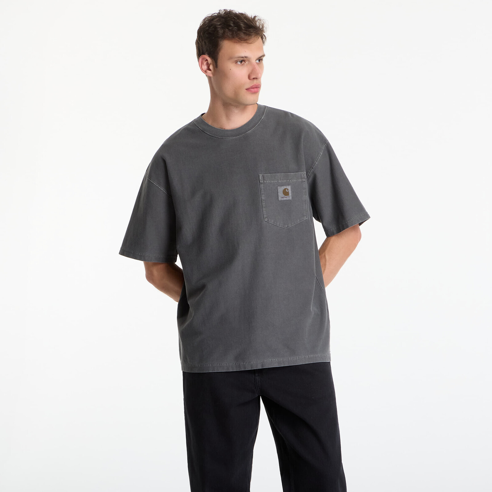 T-shirt Carhartt WIP S/S Loose Pocket T-Shirt UNISEX Black Garment Dyed L
