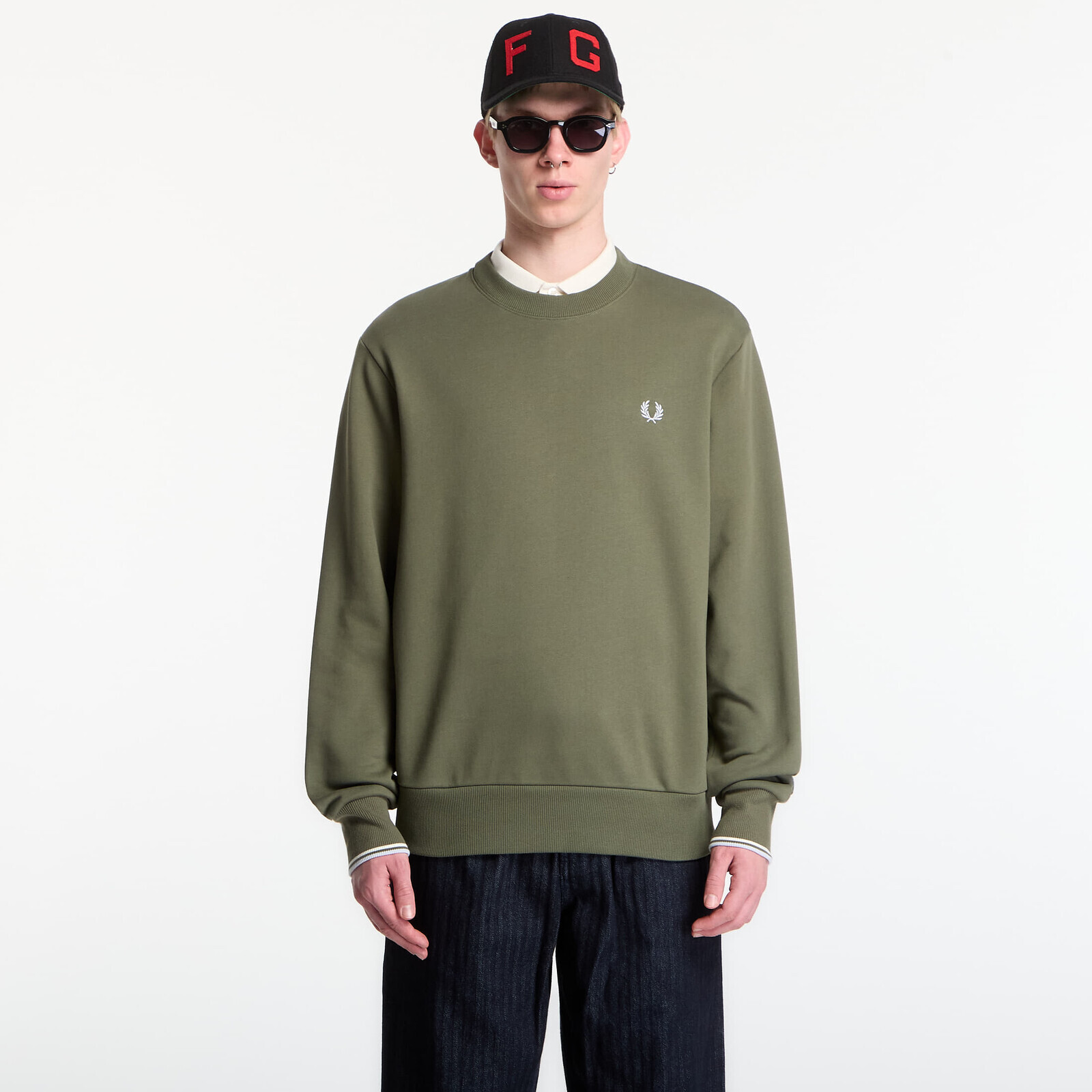 Sweatshirt Fred Perry Crew Neck Sweatshirt Green M