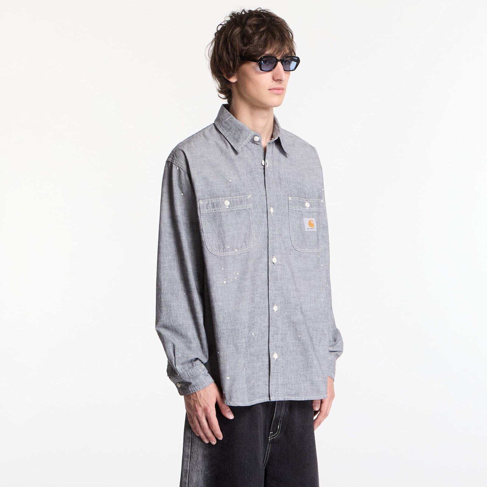 Shirt Carhartt WIP L/S Painter Shirt Black Worn Used, Splatter XXL
