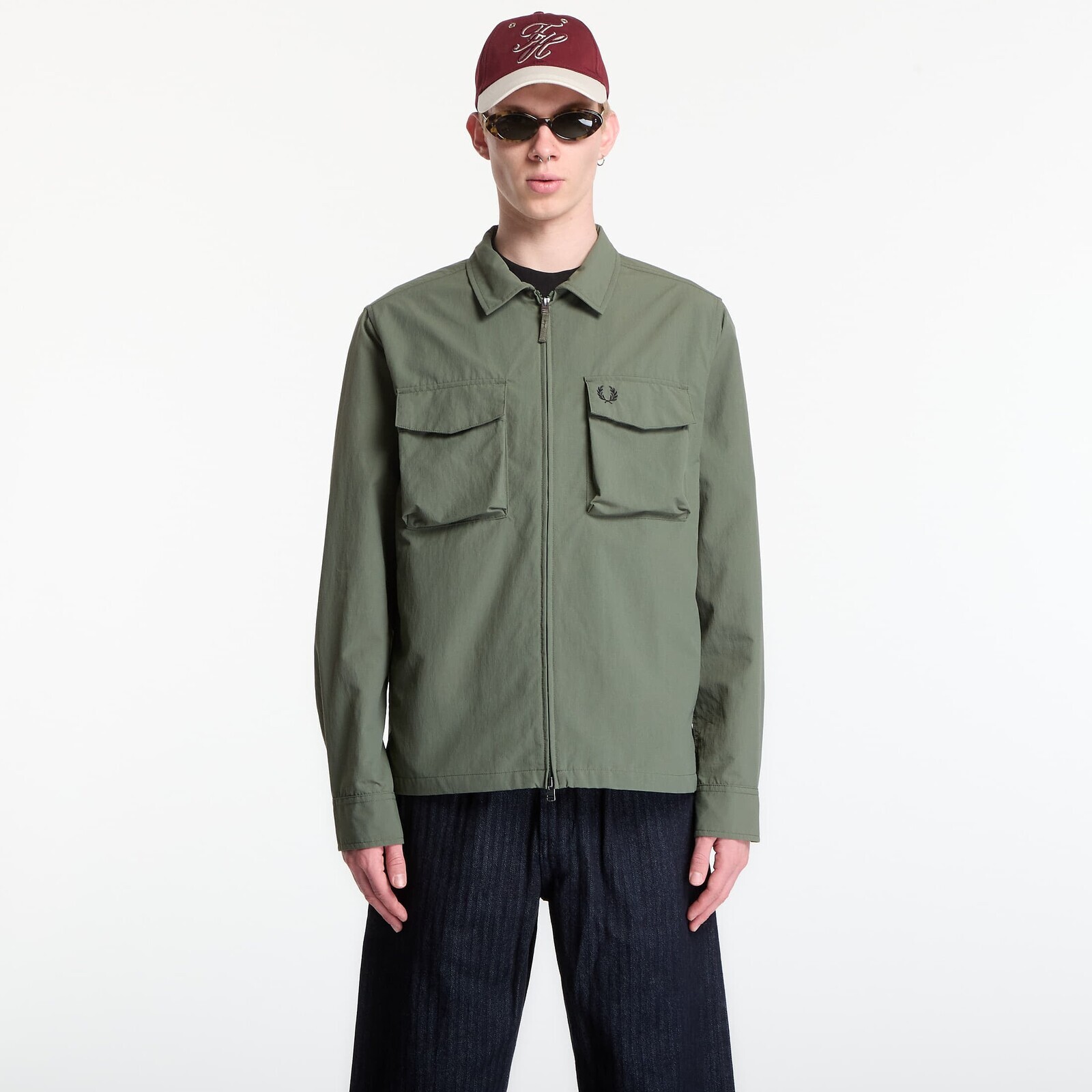 Jacket Fred Perry Ripstop Pocket Overshirt Green L