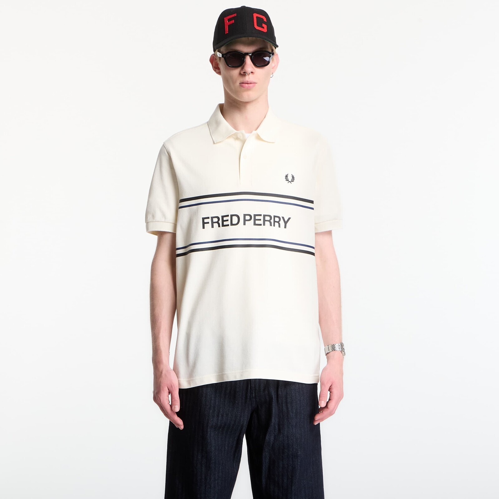 T-shirt Fred Perry Fred Perry Graphic Polo Shirt Ecru M