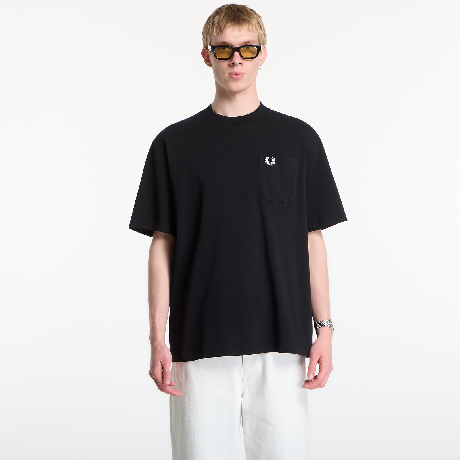 T-shirt Fred Perry Pocket Detail T-Shirt Black L