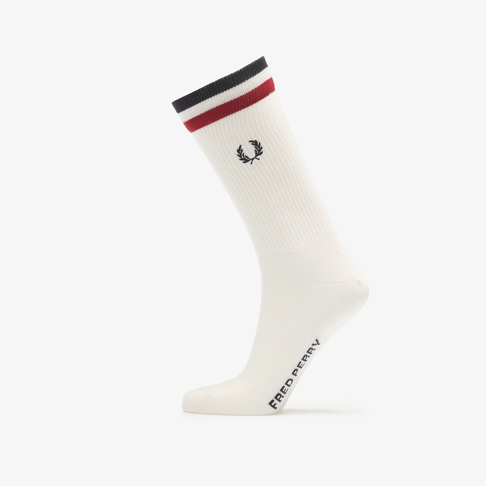 Fred Perry Tipped Sports Sock Snow White/ Burnt Red/ Navy 39-42