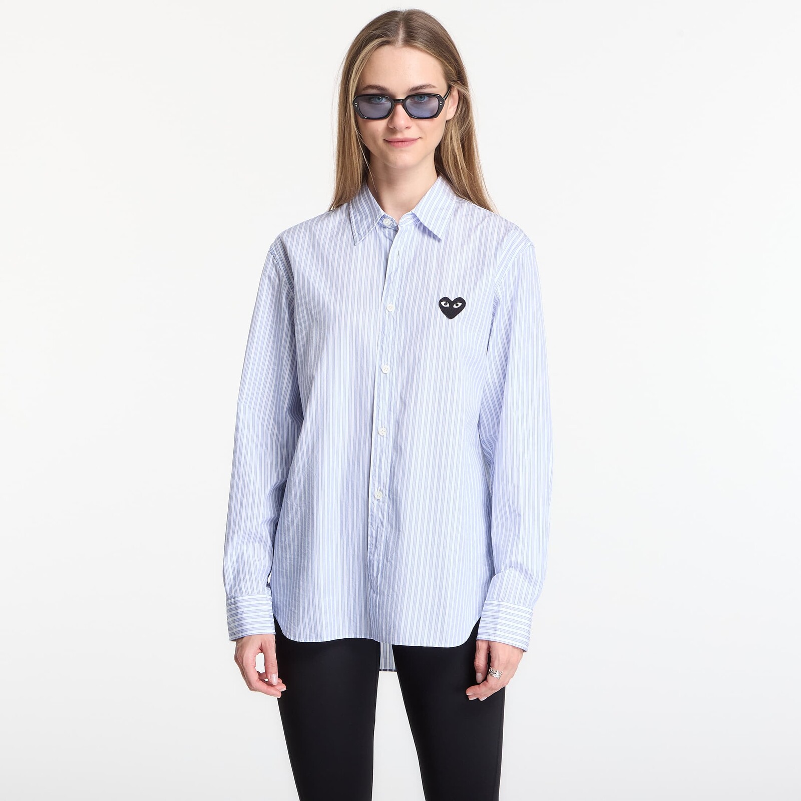 Shirt Comme des Garçons PLAY Shirt Black Emblem Woven UNISEX Blue XL