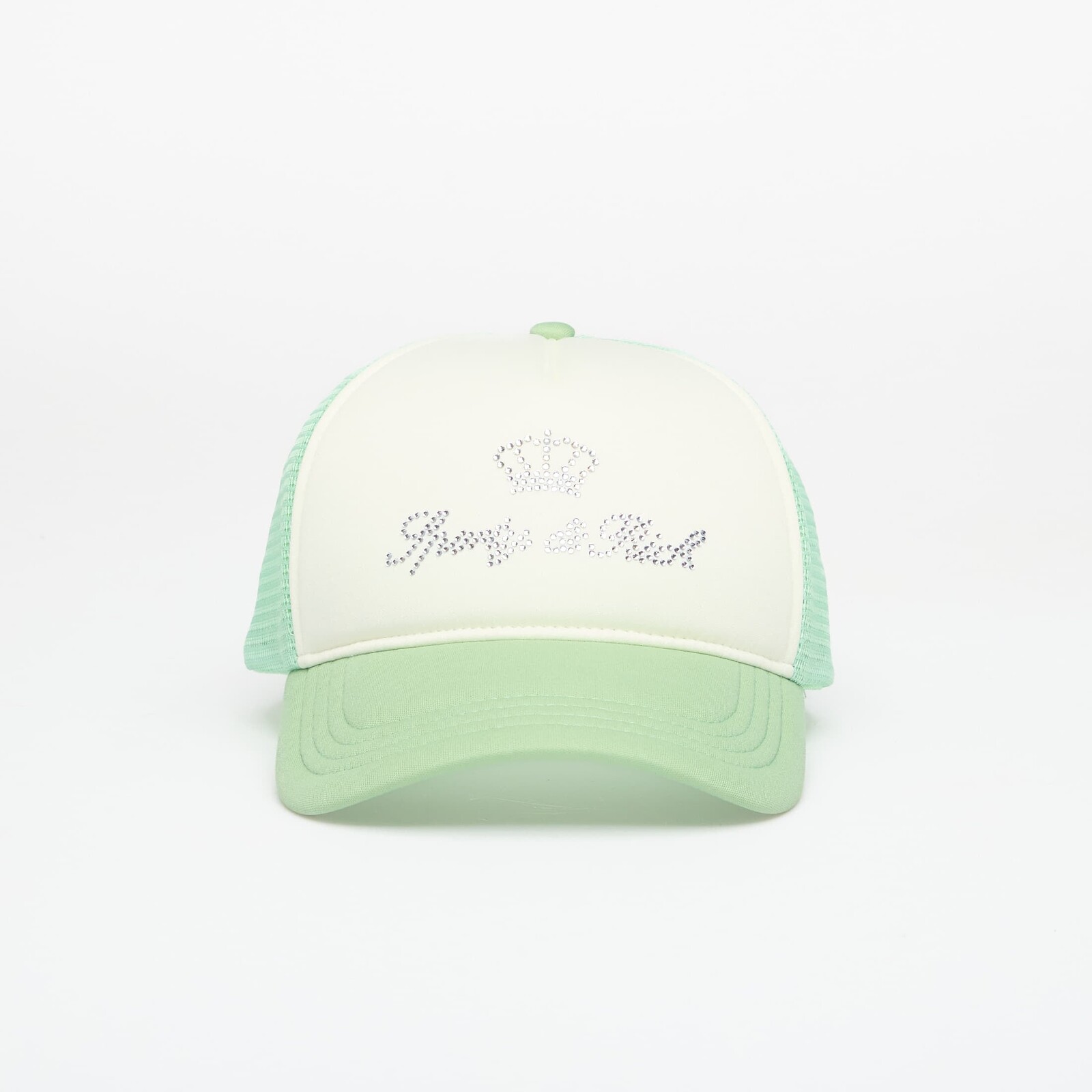 Sporty & Rich Juicy Crown Trucker Hat White/ Sage Universal