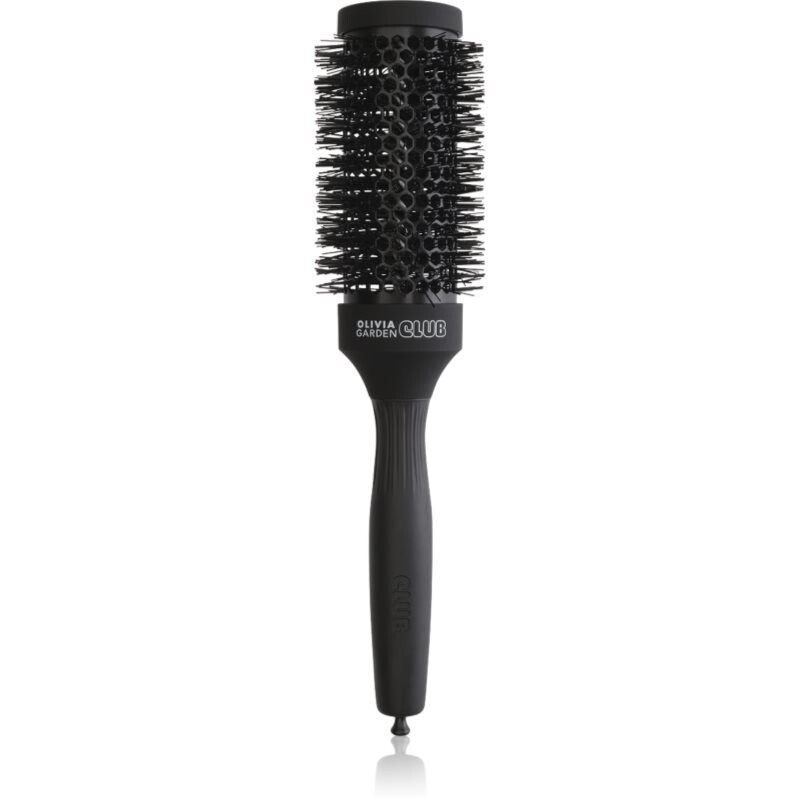Olivia Garden Club The Glow Blowout Ceramic Round Brush Black round hairbrush M 1 pc