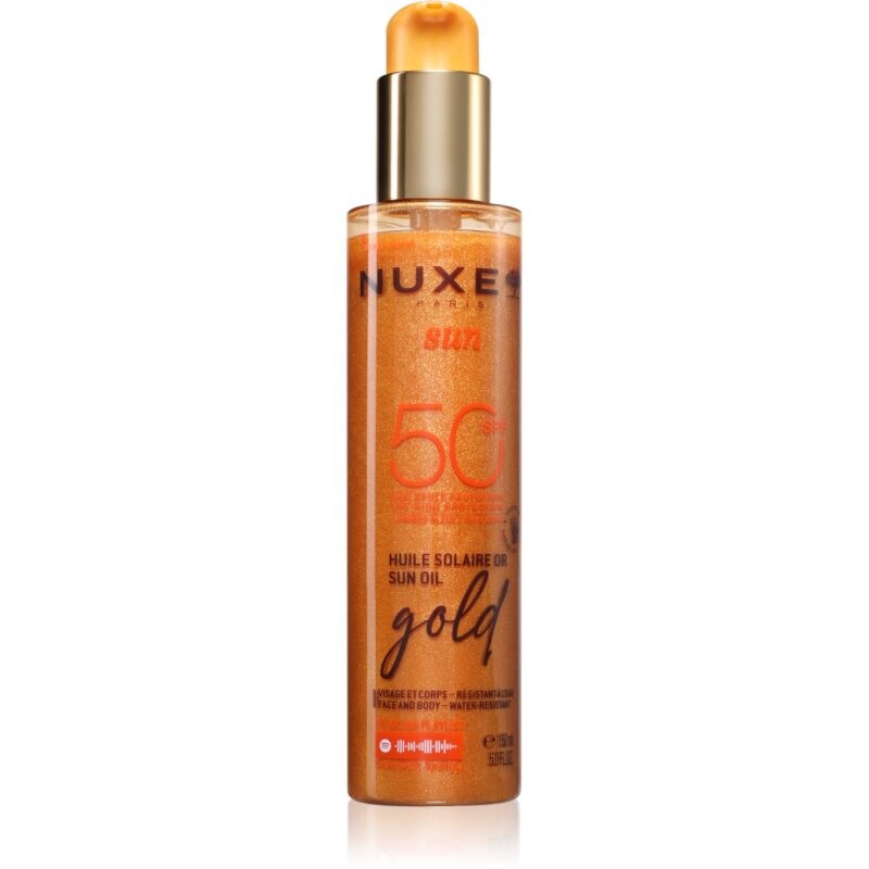 Nuxe Sun Sun Oil Gold SPF 50 sun oil for the face and body with brightening effect 150 ml