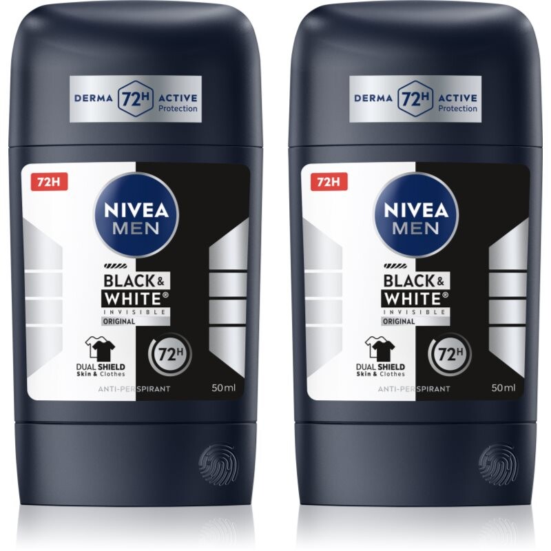NIVEA MEN Black & White Invisible Original antiperspirant stick economy pack